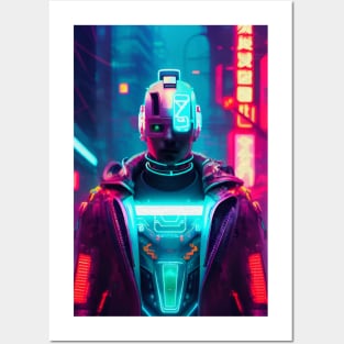 Abstract Cyberpunk Cyborg Posters and Art